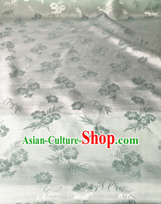 Chinese Traditional Flowers Pattern Light Green Silk Fabric Hanfu Brocade Material Chinese Traditional Flowers Pattern Light Green Silk Fabric Hanfu Brocade Material