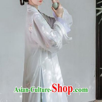 Chinese Ancient Young Mistress Embroidered Dress Traditional Song Dynasty Patrician Lady Costumes for Women