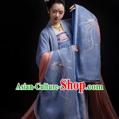 Chinese Ancient Hanfu Embroidered Dress Traditional Tang Dynasty Imperial Consort Costumes for Women
