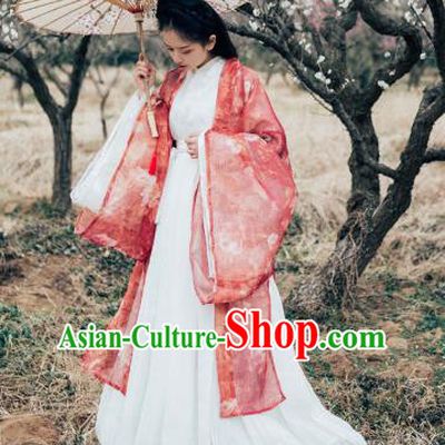 Chinese Ancient Swordswoman Hanfu Embroidered Dress Traditional Jin Dynasty Palace Princess Costumes for Women