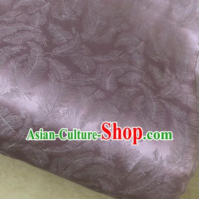 Chinese Traditional Feathers Pattern Deep Pink Silk Fabric Hanfu Brocade Material