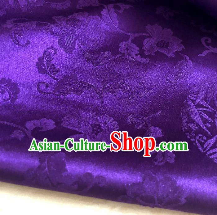 Chinese Traditional Twine Flowers Pattern Purple Silk Fabric Hanfu Brocade Material Chinese Traditional Twine Flowers Pattern Purple Silk Fabric Hanfu Brocade Material