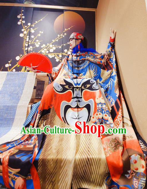 Chinese Traditional National Printing Opera Dress Tang Suit Cloak for Women Chinese Traditional National Printing Opera Dress Tang Suit Cloak for Women