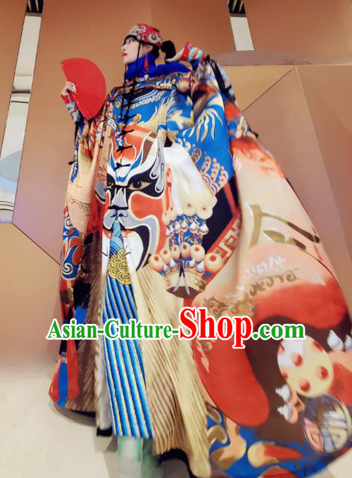 Chinese Traditional National Printing Opera Dress Tang Suit Cloak for Women Chinese Traditional National Printing Opera Dress Tang Suit Cloak for Women