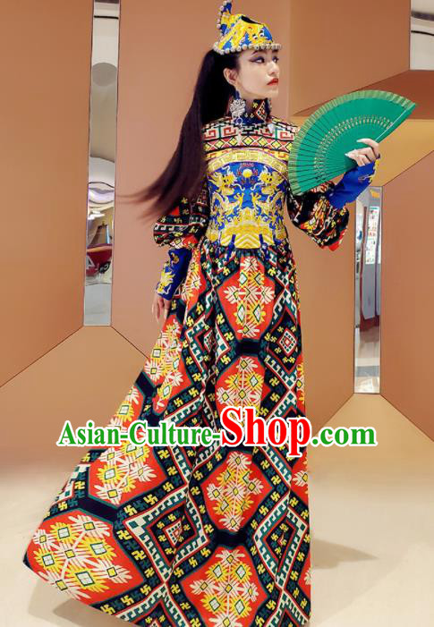 Chinese Traditional National Qipao Dress Tang Suit Cheongsam Costume for Women Chinese Traditional National Qipao Dress Tang Suit Cheongsam Costume for Women