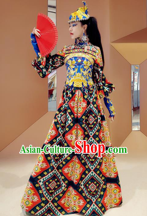 Chinese Traditional National Qipao Dress Tang Suit Cheongsam Costume for Women Chinese Traditional National Qipao Dress Tang Suit Cheongsam Costume for Women