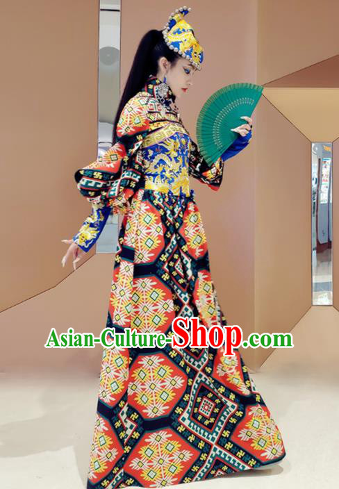 Chinese Traditional National Qipao Dress Tang Suit Cheongsam Costume for Women Chinese Traditional National Qipao Dress Tang Suit Cheongsam Costume for Women
