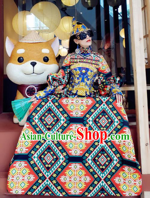 Chinese Traditional National Qipao Dress Tang Suit Cheongsam Costume for Women Chinese Traditional National Qipao Dress Tang Suit Cheongsam Costume for Women