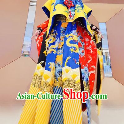Chinese Traditional National Embroidered Red Brocade Dress Tang Suit Clothing Complete Set for Women