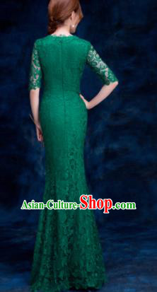 Top Compere Catwalks Green Lace Full Dress Evening Party Compere Costume for Women Top Compere Catwalks Green Lace Full Dress Evening Party Compere Costume for Women