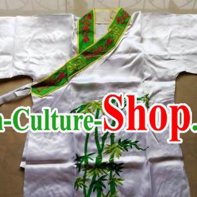 Chinese Traditional God Embroidered White Priest Frock Taoism Deity Costume