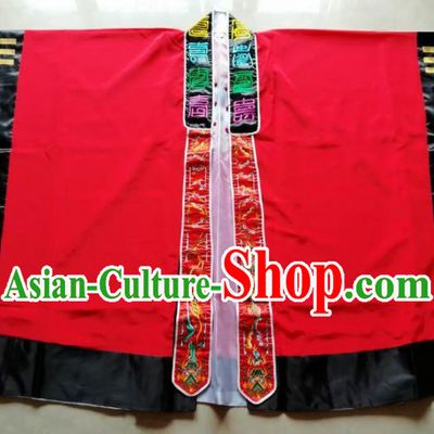 Chinese National Taoist Red Priest Frock Cassock Traditional Taoism Rites Costume for Men