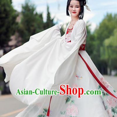 Traditional Chinese Jin Dynasty Imperial Consort Hanfu Dress Ancient Palace Lady Goddess Costumes for Women
