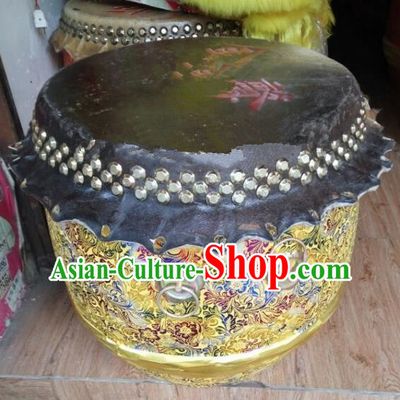 Chinese World Lion Dance Yellow Drum Traditional Lion Dance Musical lnstruments Drum