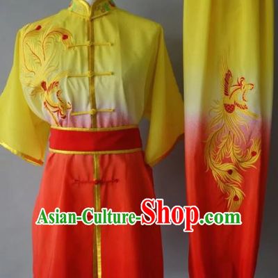 Chinese Tai Chi Embroidered Phoenix Garment Outfits Traditional Kung Fu Martial Arts Training Costumes for Women