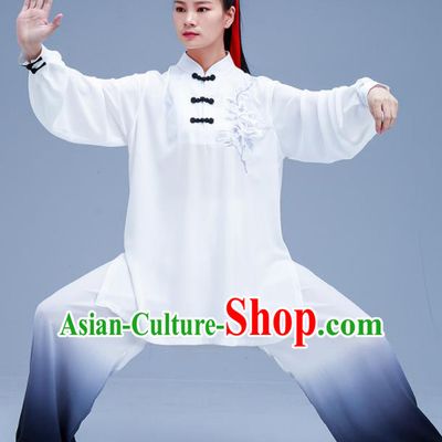 Chinese Traditional Kung Fu White Outfits Martial Arts Competition Costumes for Women