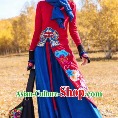 Chinese Traditional Embroidered Peony Skirt National Bust Skirt Costumes for Women