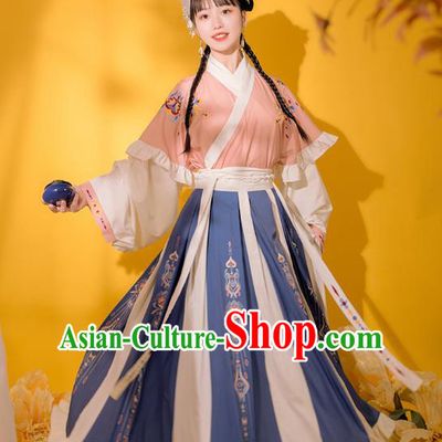 Traditional Chinese Jin Dynasty Royal Princess Pink Hanfu Dress Ancient Goddess Costumes for Women