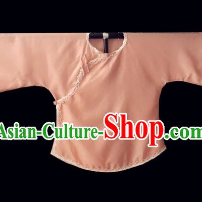 Chinese Traditional Pink Shirt National Tang Suit Upper Outer Garment Blouse Costume for Women