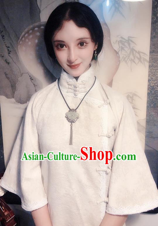 Chinese Traditional Beige Flax Qipao Dress National Tang Suit Cheongsam Costumes for Women Chinese Traditional Beige Flax Qipao Dress National Tang Suit Cheongsam Costumes for Women