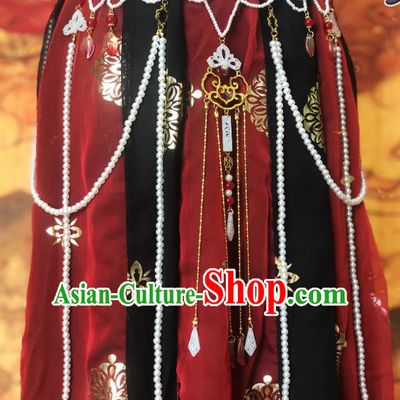Chinese Traditional Tang Dynasty Princess Pearls Waist Accessories Ancient Court Belt Tassel Pendant for Women