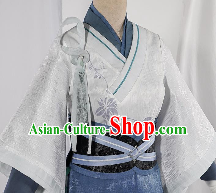 Chinese Traditional Cosplay White Hanfu Dress Ancient Swordsman Costumes for Women Chinese Traditional Cosplay White Hanfu Dress Ancient Swordsman Costumes for Women