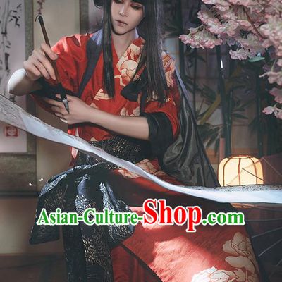 Japanese Traditional Cosplay Geisha Red Kimono Dress Japan Yukata Costumes for Women