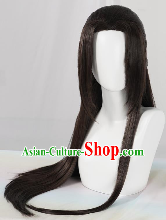 Chinese Traditional Cosplay Black Wigs Ancient Swordsman Wig Sheath for Men Chinese Traditional Cosplay Black Wigs Ancient Swordsman Wig Sheath for Men
