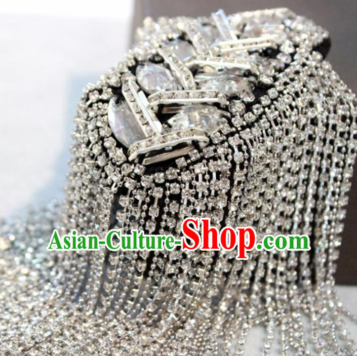 Top Cosplay Crystal Shoulder Board Compere Argent Tassel Shoulder Knot Top Cosplay Crystal Shoulder Board Compere Argent Tassel Shoulder Knot