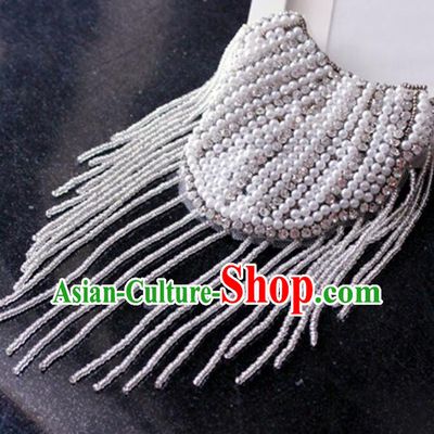 Top Cosplay Shoulder Board Compere Beads Tassel Shoulder Knot