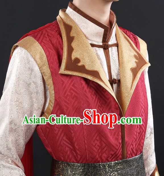 Chinese Traditional Cosplay Knight Red Clothing Ancient Swordsman Costumes for Men Chinese Traditional Cosplay Knight Red Clothing Ancient Swordsman Costumes for Men