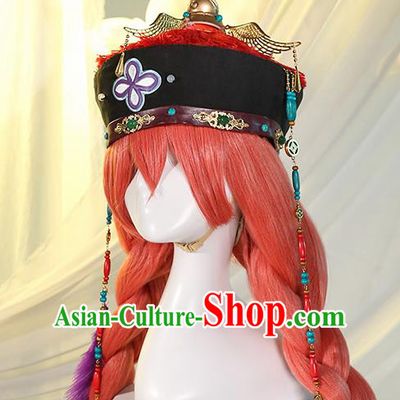 Chinese Traditional Cosplay Qing Dynasty Queen Phoenix Coronet Ancient Empress Hat for Women