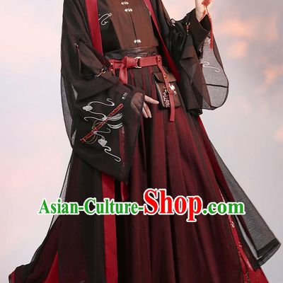 Chinese Traditional Cosplay Knight Brown Clothing Ancient Swordsman Costumes for Men