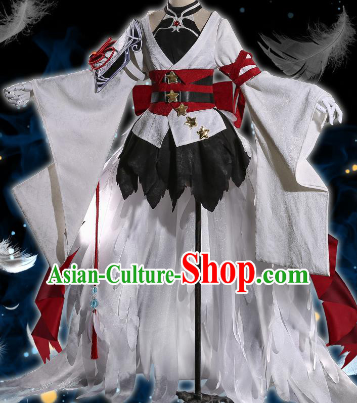 Japanese Traditional Cosplay Crane Dress Japan Onmyoji Costumes for Women Japanese Traditional Cosplay Crane Dress Japan Onmyoji Costumes for Women