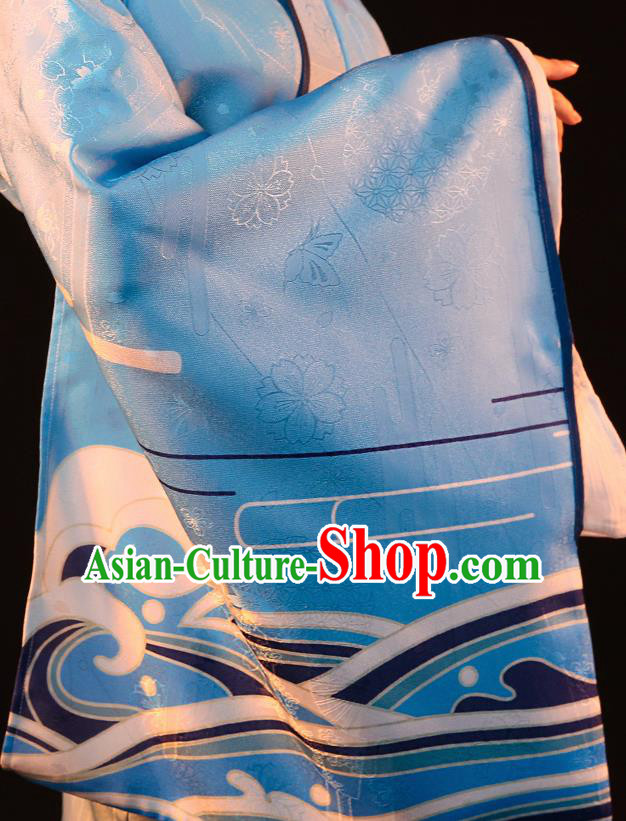 Japanese Traditional Cosplay Geisha Blue Kimono Dress Japan Onmyoji Costumes for Women Japanese Traditional Cosplay Geisha Blue Kimono Dress Japan Onmyoji Costumes for Women