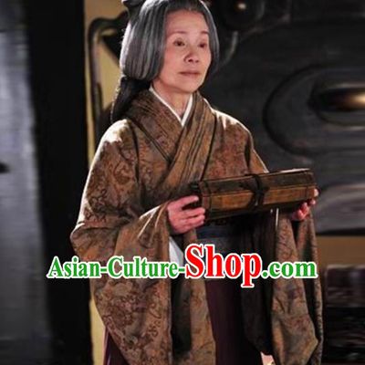 Chinese Traditional Qin Dynasty Dame Hanfu Dress Ancient Drama Dowager Countess Historical Costumes for Women