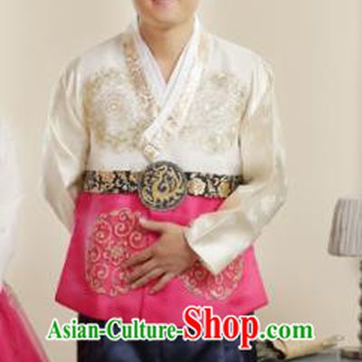 Korean Traditional Wedding Blouse and Navy Pants Hanbok Asian Korea Bridegroom Fashion Costume for Men