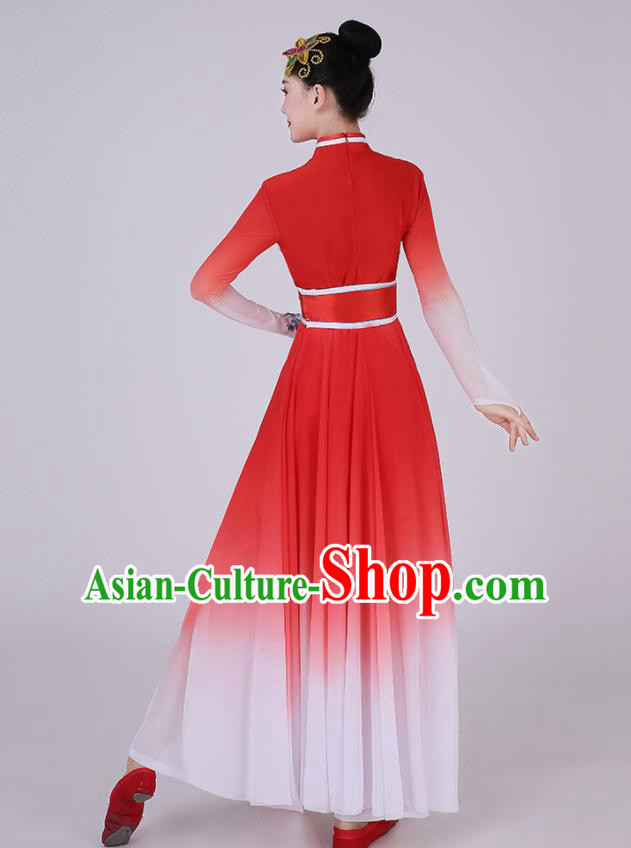 Chinese Traditiona Classical Dance Red Dress Umbrella Dance Costume for Women Chinese Traditiona Classical Dance Red Dress Umbrella Dance Costume for Women