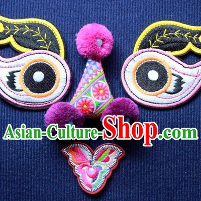 Chinese Traditional Embroidered Tiger Patch Embroidery Applique Craft Embroidering Accessories