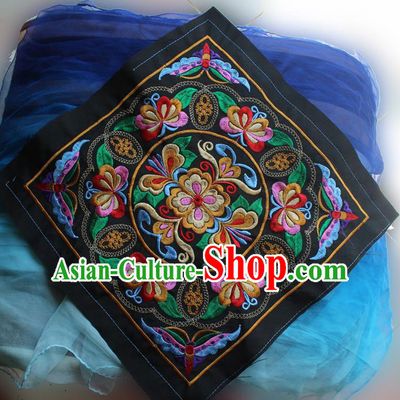Chinese Traditional Embroidered Butterfly Black Patch Embroidery Craft Embroidering Accessories