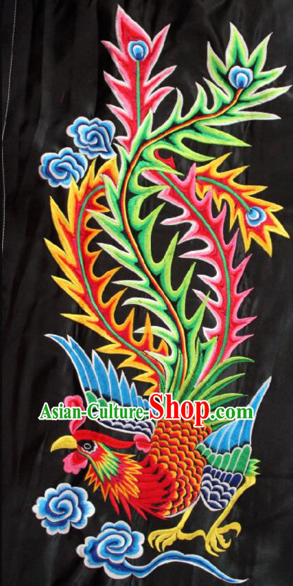Chinese Traditional Embroidered Phoenix Black Patch Embroidery Dress Applique Craft Embroidering Accessories Chinese Traditional Embroidered Phoenix Black Patch Embroidery Dress Applique Craft Embroidering Accessories