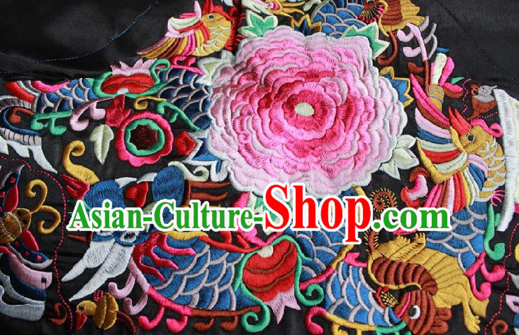 Chinese Traditional Embroidered Dragon Peony Patch Embroidery Craft Embroidering Accessories Chinese Traditional Embroidered Dragon Peony Patch Embroidery Craft Embroidering Accessories