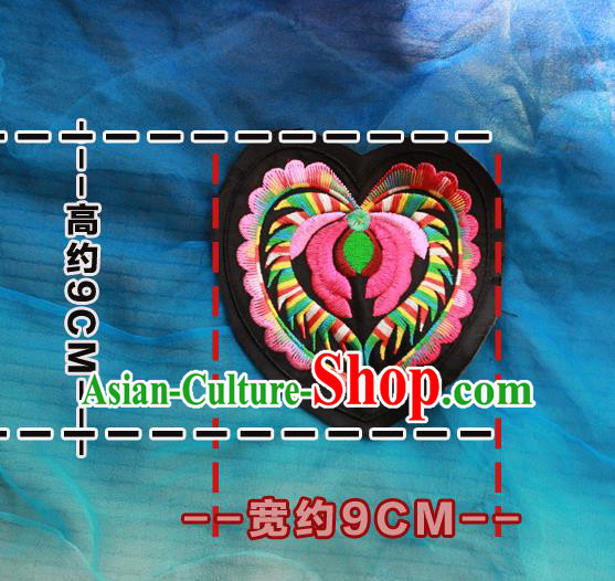 Chinese Traditional Embroidered Heart Shape Patch Embroidery Craft Embroidering Accessories Chinese Traditional Embroidered Heart Shape Patch Embroidery Craft Embroidering Accessories