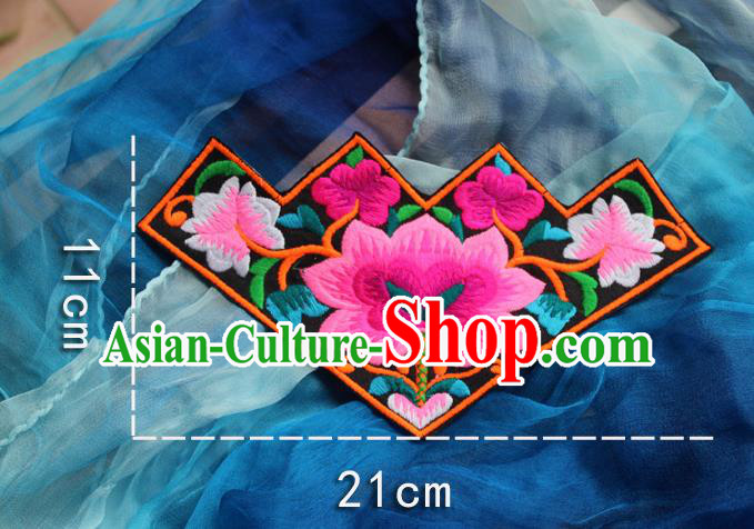 Chinese Traditional Embroidered Flowers Black Patch Embroidery Craft Embroidering Accessories Chinese Traditional Embroidered Flowers Black Patch Embroidery Craft Embroidering Accessories