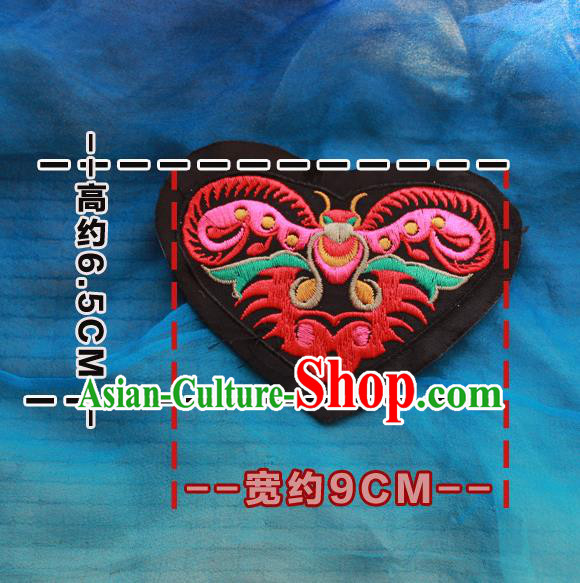 Chinese Traditional Embroidered Butterfly Heart Shape Patch Embroidery Craft Embroidering Accessories Chinese Traditional Embroidered Butterfly Heart Shape Patch Embroidery Craft Embroidering Accessories