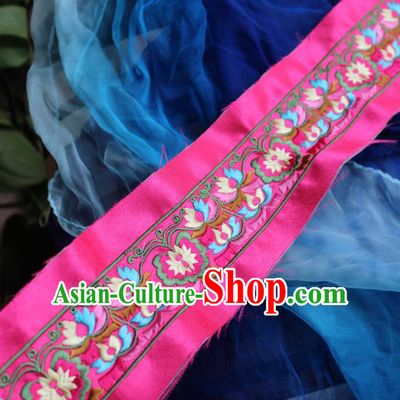 Chinese Traditional Embroidered Flowers Rosy Applique Embroidery Patch Embroidery Craft Accessories