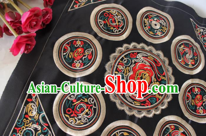 Chinese Traditional Embroidered Black Applique Embroidery Patch Embroidery Craft Accessories Chinese Traditional Embroidered Black Applique Embroidery Patch Embroidery Craft Accessories