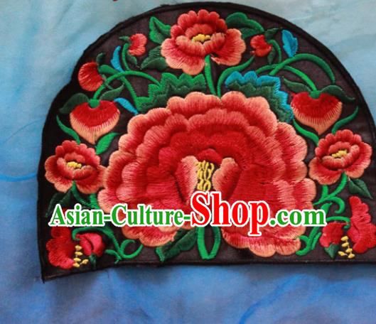 Chinese Traditional Embroidered Peony Patch Embroidery Craft Embroidering Accessories Chinese Traditional Embroidered Peony Patch Embroidery Craft Embroidering Accessories