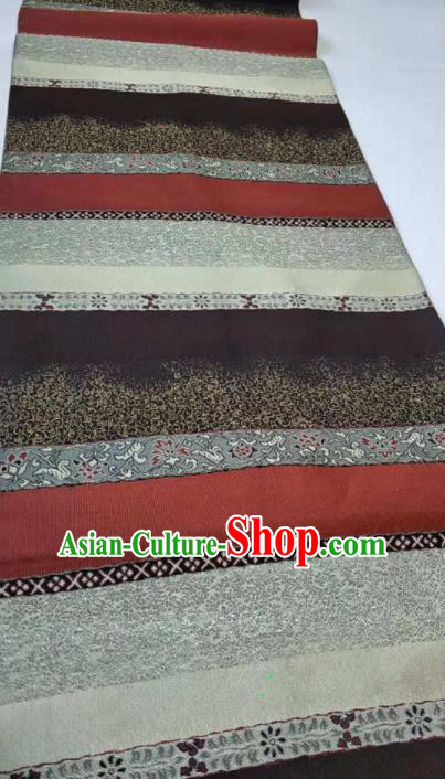 Japanese Geisha Classical Pattern Deep Grey Brocade Kimono Belts Traditional Japan Yukata Waistband Japanese Geisha Classical Pattern Deep Grey Brocade Kimono Belts Traditional Japan Yukata Waistband