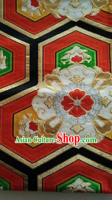 Japanese Geisha Classical Pattern Red Brocade Kimono Belts Traditional Japan Yukata Waistband Japanese Geisha Classical Pattern Red Brocade Kimono Belts Traditional Japan Yukata Waistband